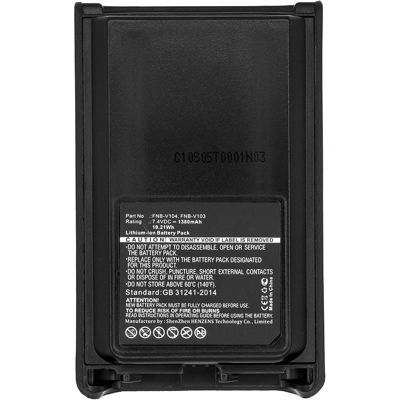 Synergy Digital 2-Way Radio Li-ion Battery 7.4V 1380mAh - Replacement for YAESU VX-231L & FNB-V103 - High Capacity Walkie Talkie Battery for Outdoor Adventures, Hiking, Camping, and Emergency Communication