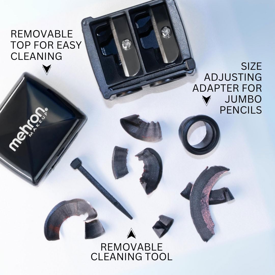 Mehron Dual Sharpener for Makeup Pencils - Black for Artists & Pros