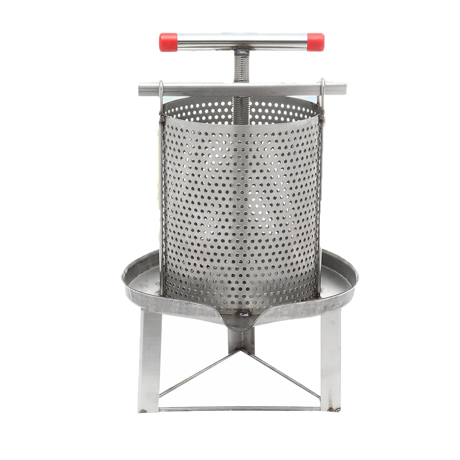Stainless Steel 2.6 Gallon Fruit Wine Press - Apple Cider Press for Juice, Wine & Beeswax Making | Heavy Duty Fruit & Honey Presser for Home Brewing, Winemaking & DIY Projects | Perfect for Apples, Grapes, Berries & More