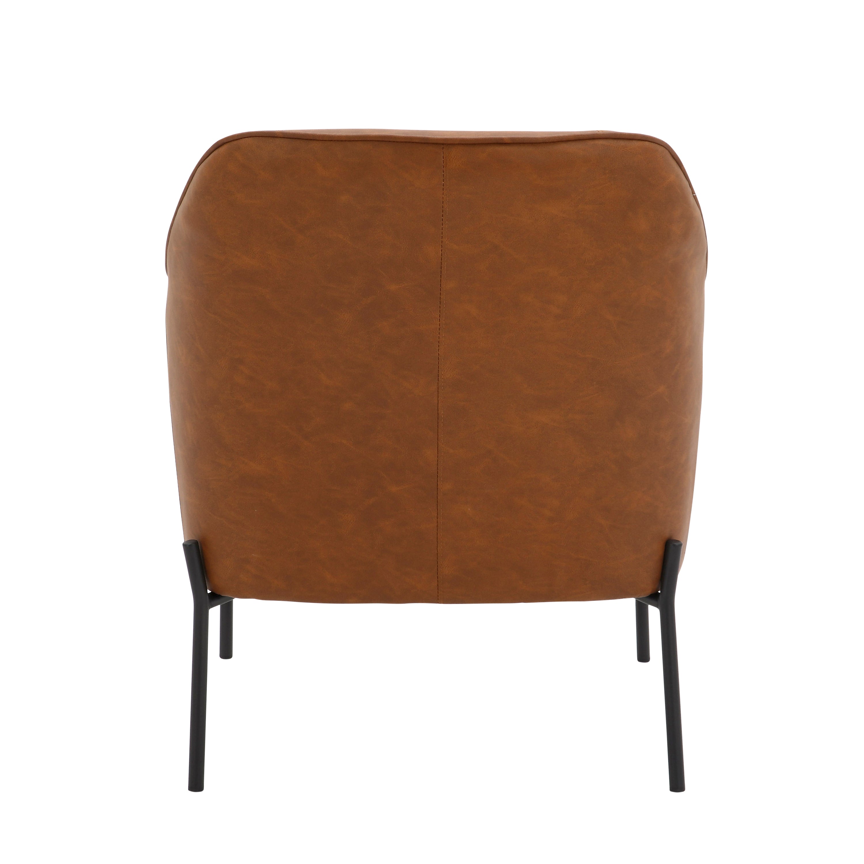 LumiSource Daniella Contemporary Accent Chair - Black Metal Frame with Camel Faux Leather Upholstery - Perfect for Living Room, Office or Bedroom Decor
