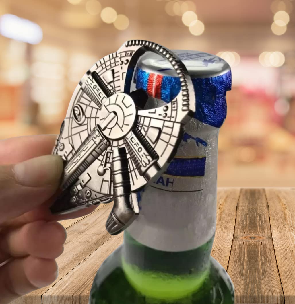 Han Solo's Millennium Falcon Bottle Opener - Stainless Steel Star Wars Spaceship Design (60 x 48mm) - Perfect Gift for Star Wars Fans - Use for Beer, Soda & Home Bar Accessories