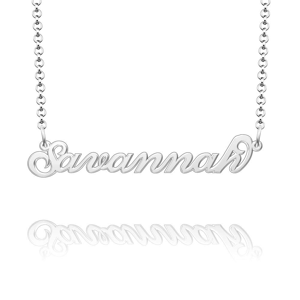 Custom 925 Sterling Silver Name Necklace for Girls - Gift & Everyday Wear