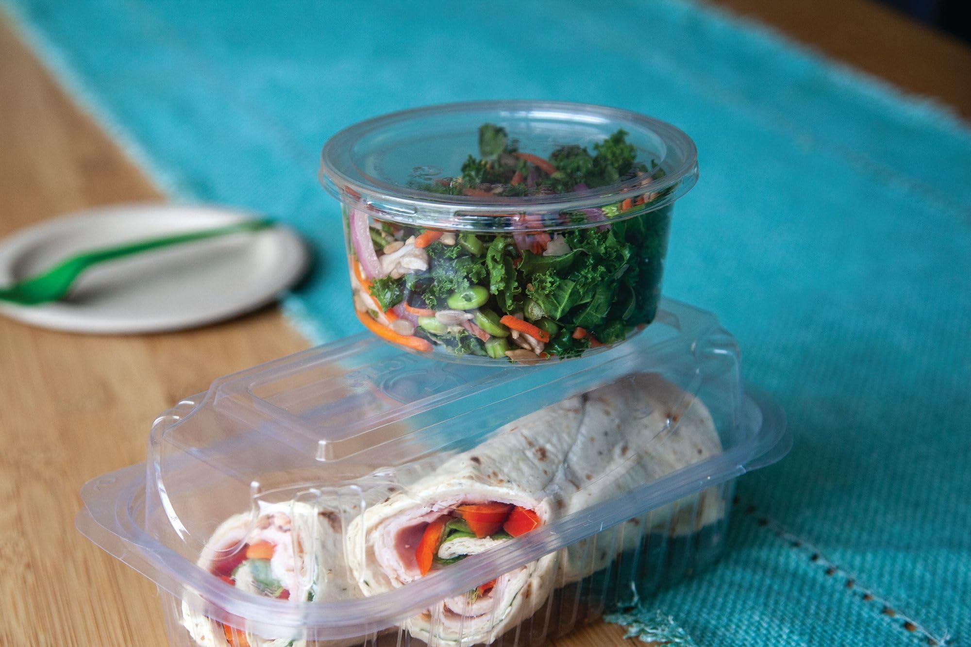 ECO-Friendly 12oz Clear Round Compostable Deli Containers - Case of 500 | PLA Plastic Meal Prep Containers | Plant-Based Renewable Material | Perfect for Food Storage, Takeout, Catering & Eco-Conscious Restaurants