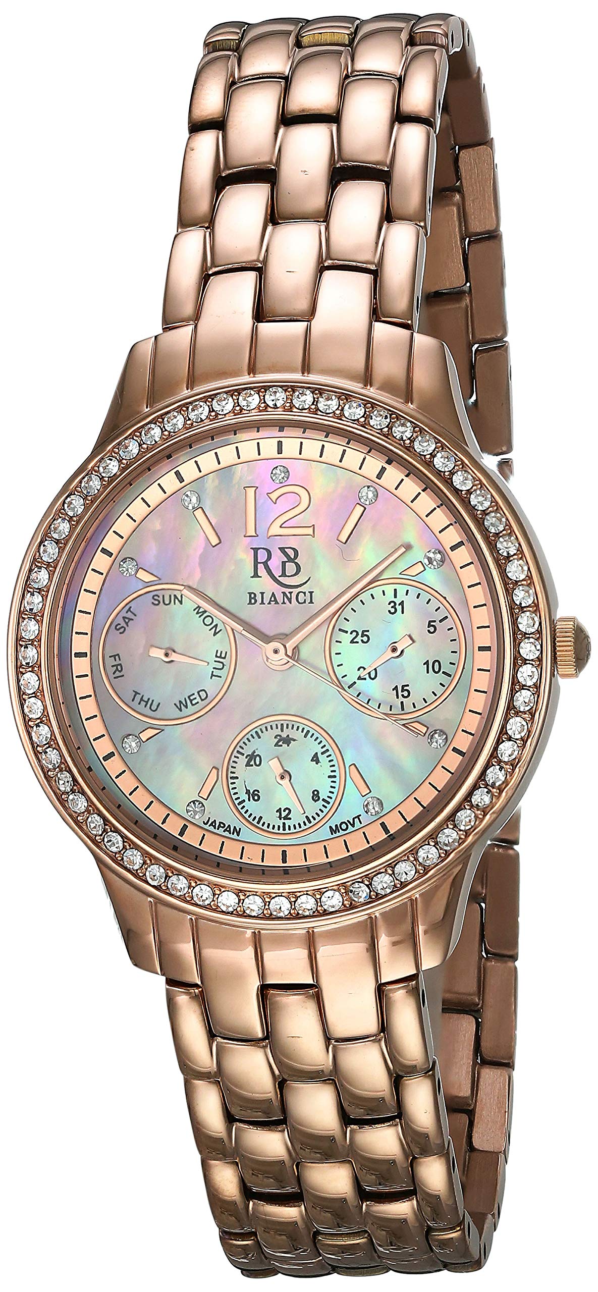 Roberto Bianci Women's Valentini Rose Gold Stainless Steel Quartz Watch with Stainless-Steel Strap - RB0844 - Perfect for Casual Wear, Office & Everyday Elegance