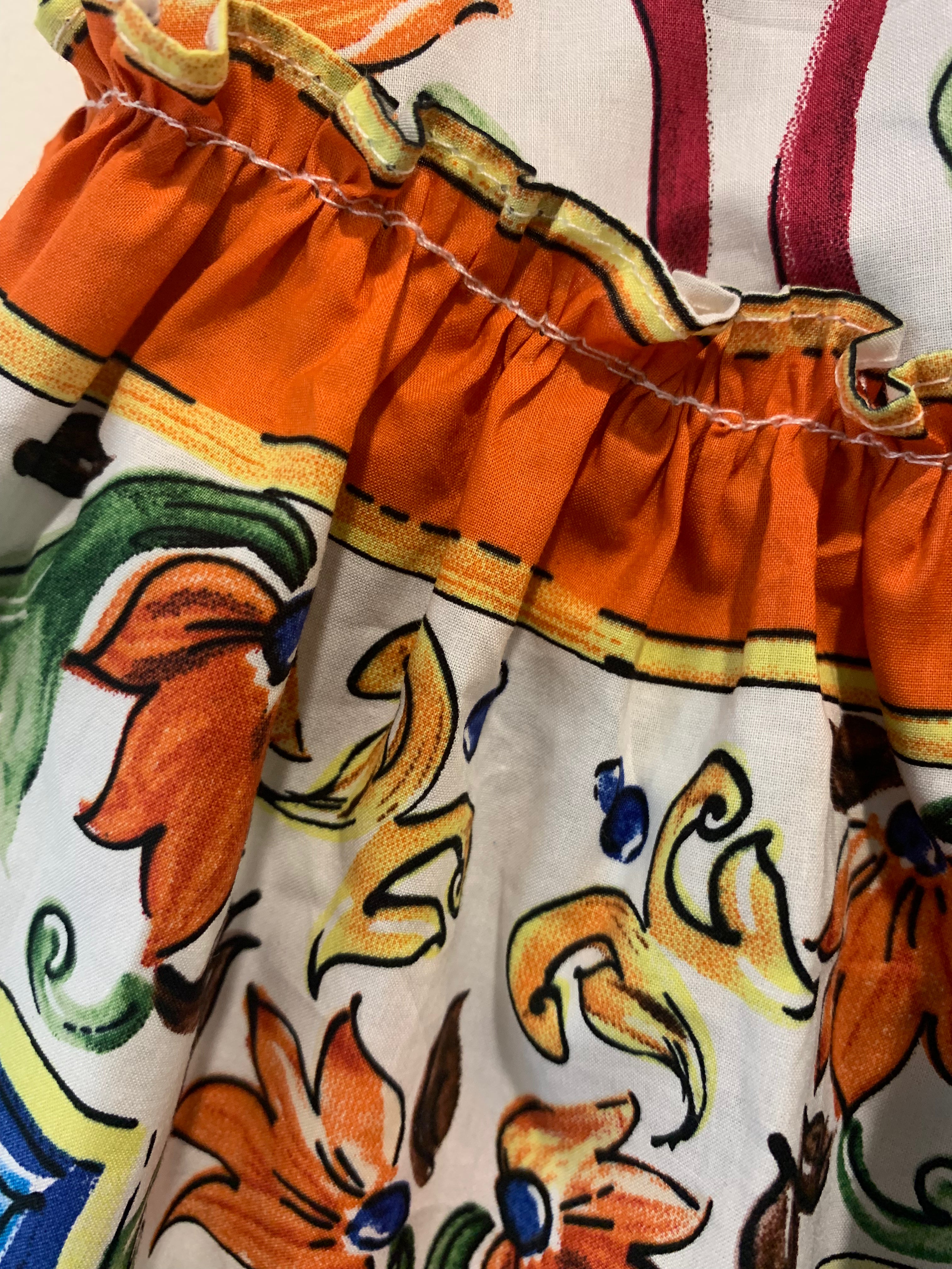 Stylish Orange and White Printed Skirt for Women - Floral Summer Skirt for Casual Outings, Beach Vacations & Date Nights