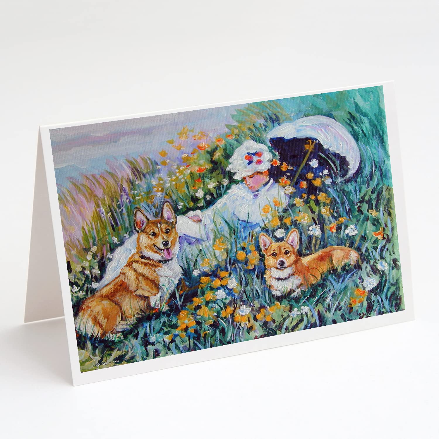Corgi Classics Blank Greeting Cards with Envelopes - Pack of 8 Whimsical A7 Size 5x7 Note Cards for Birthdays, Thank You Notes & Special Occasions | Caroline's Treasures 7324GCA7P