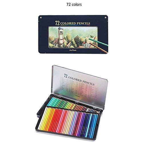 72-Colored Pencils Set - Premium Soft Core Watercolor Pencils for Artists & Students | Includes Metal Tin Case | Perfect for Sketching, Coloring Books & DIY Crafts