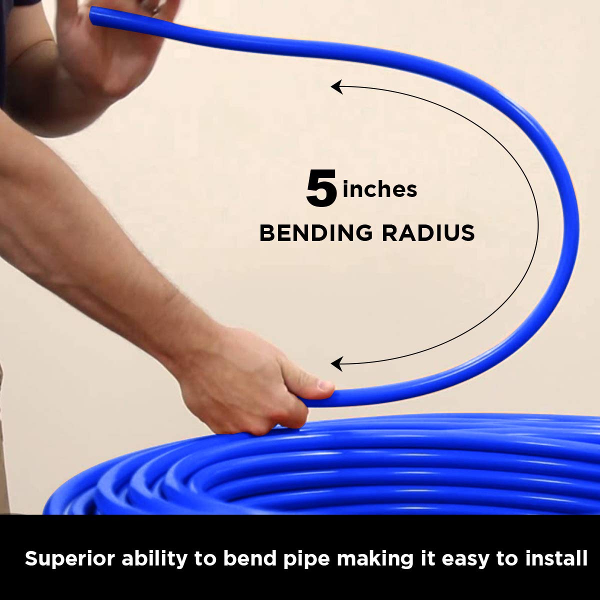 1 Inch x 100 Ft Blue PEX Tubing Coil - Flexible Non-Barrier PEX Pipe for Potable Water Supply - Perfect for Plumbing, Radiant Heating & Hydronic Systems Installation
