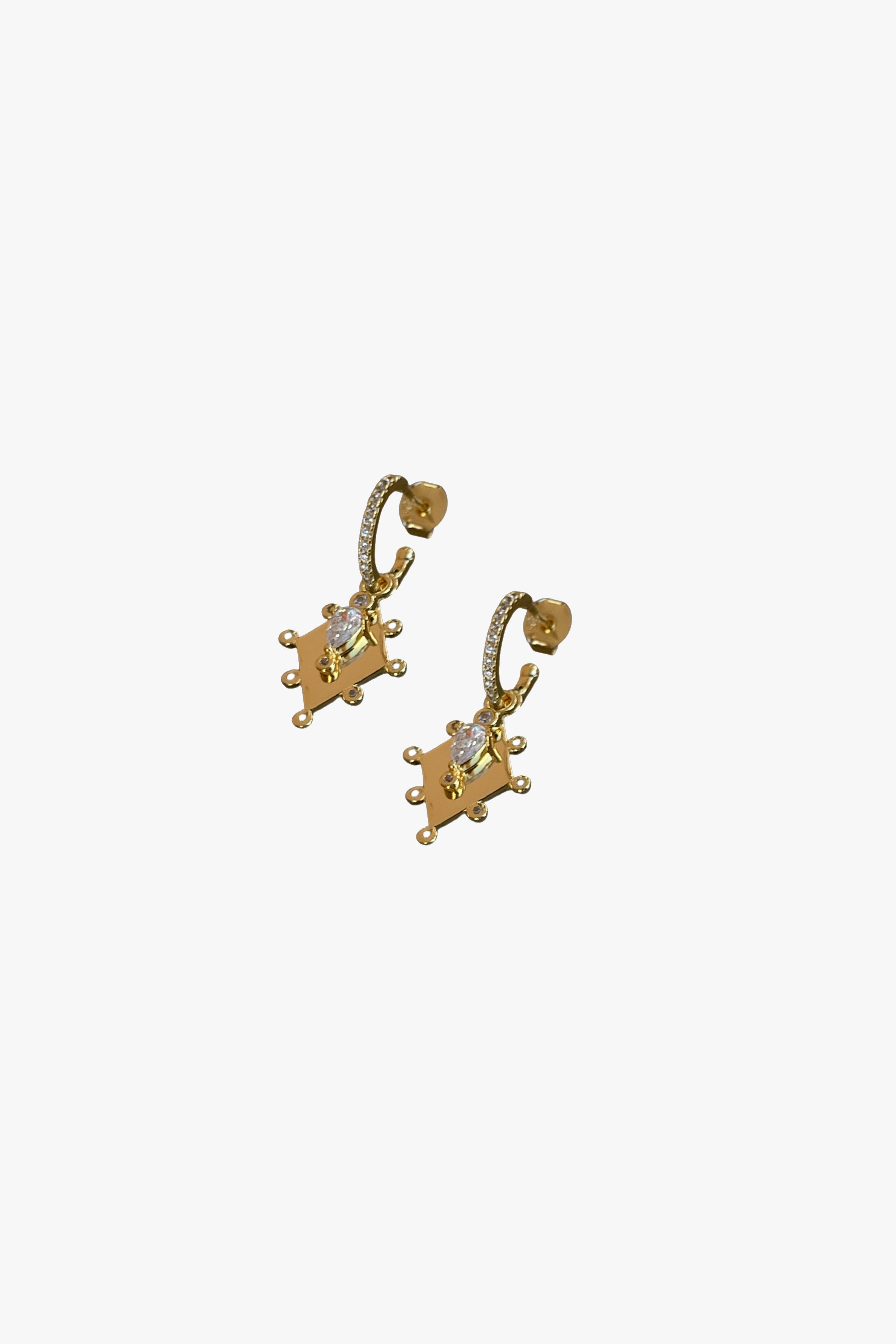Goddess Charm Gold Sleeper Hoop Earrings - Elegant Dainty Jewelry for Women - Perfect for Everyday Wear, Parties & Gifts