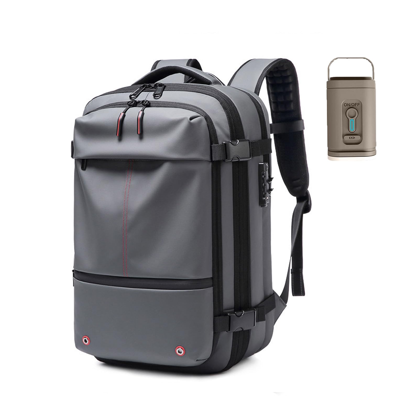 VacPack Backpack - Air Compression Travel Laptop Backpack for Men, Waterproof Anti-Theft Carry On Flight Bag with Hand Pump - Perfect for Hiking, Business Trips & Air Travel