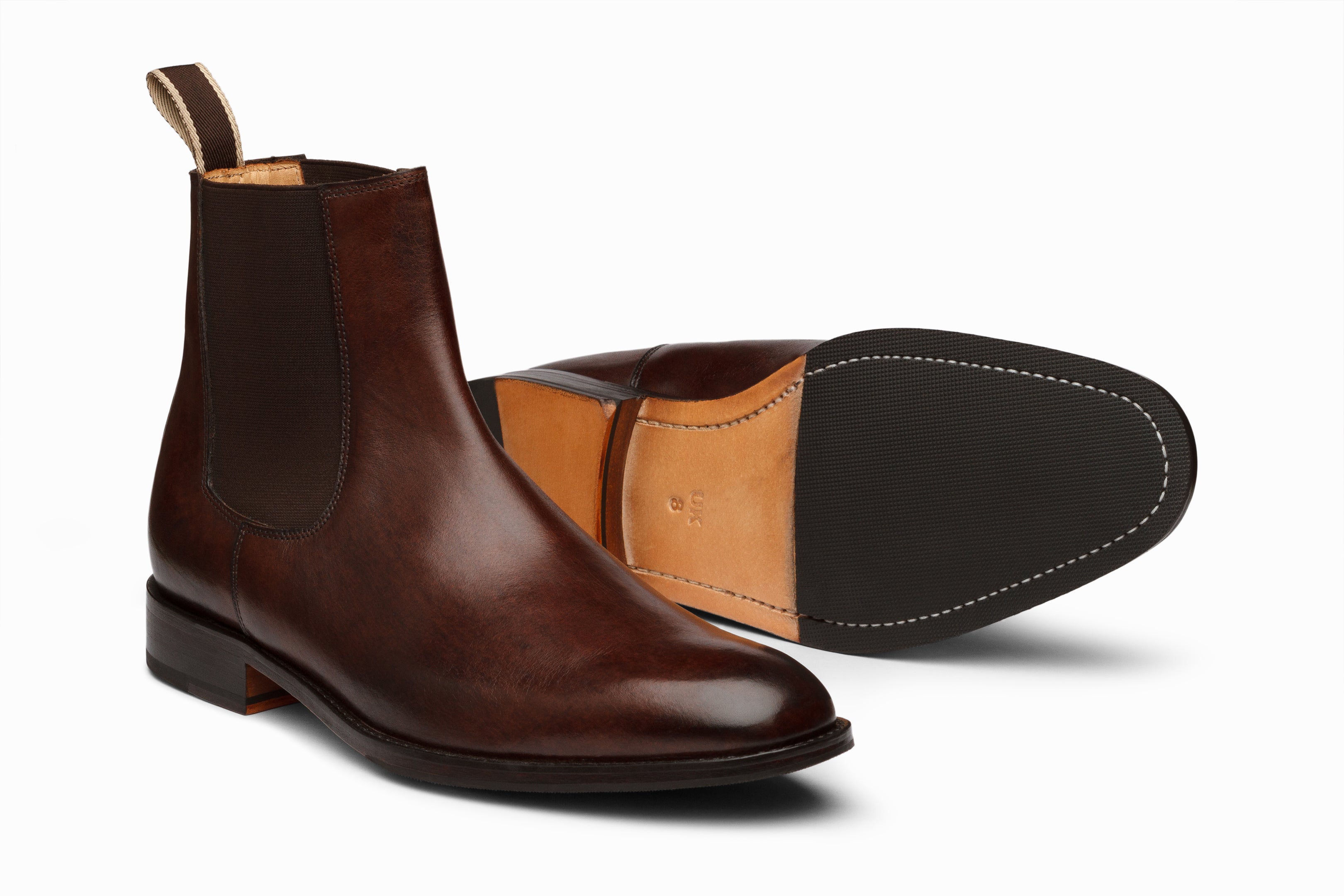 Men's Chelsea Boots Dark Brown Leather Ankle Boots - Comfortable & Stylish for Casual, Work & Outdoor Wear