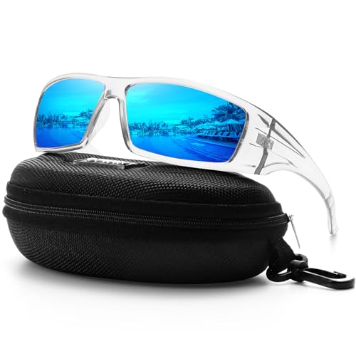 Clear Frame/Blue Mirror Lens
