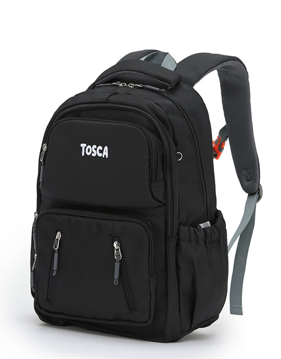 Tosca TCA971 Kids Backpack for School - Lightweight Durable Black Backpack for Boys and Girls - Perfect for School, Travel, and Daily Use