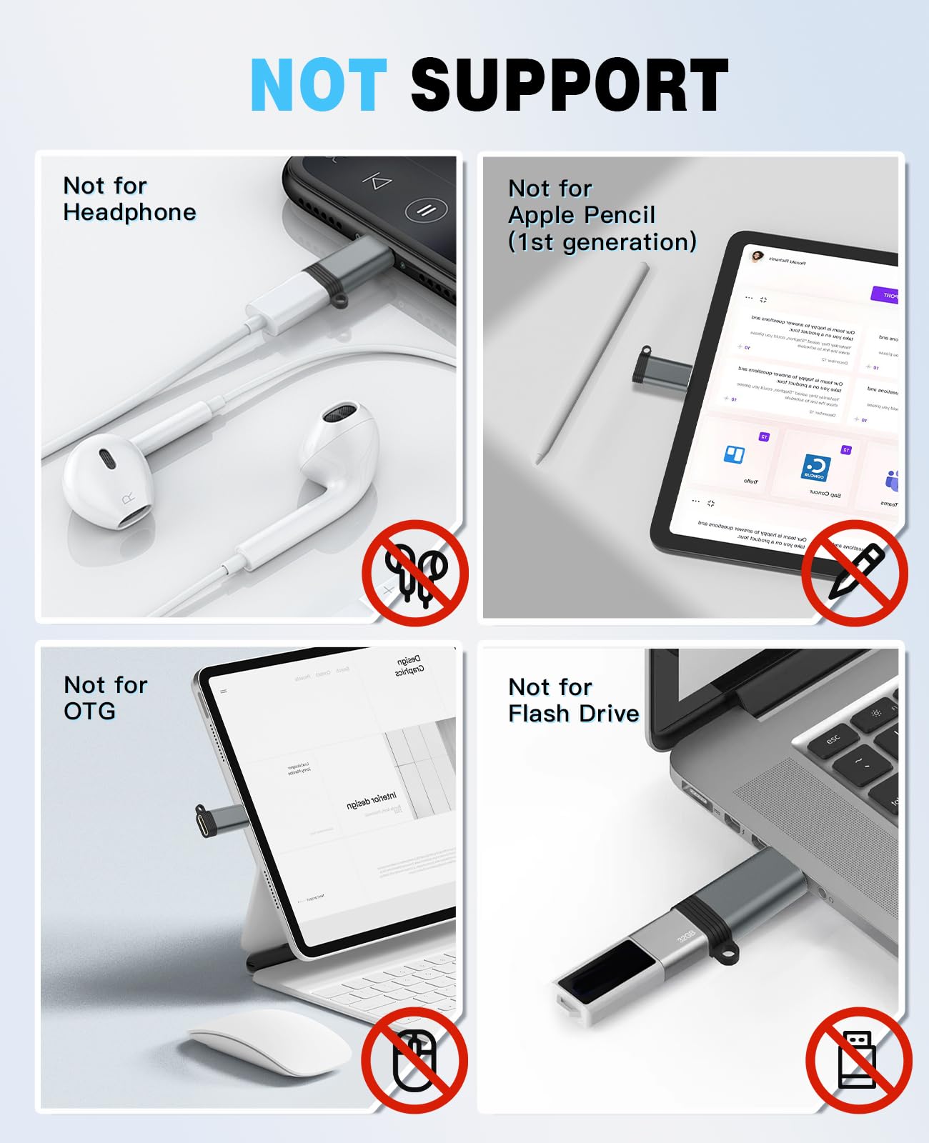 TiMOVO 2 Pack Lightning Female to USB C Male Adapter - Fast Charging & Data Transfer for iPhone 15 Pro Max/Plus, iPad Pro/Air - Anti-Lost Design (Grey) - Perfect for Travel, Office & Home Charging