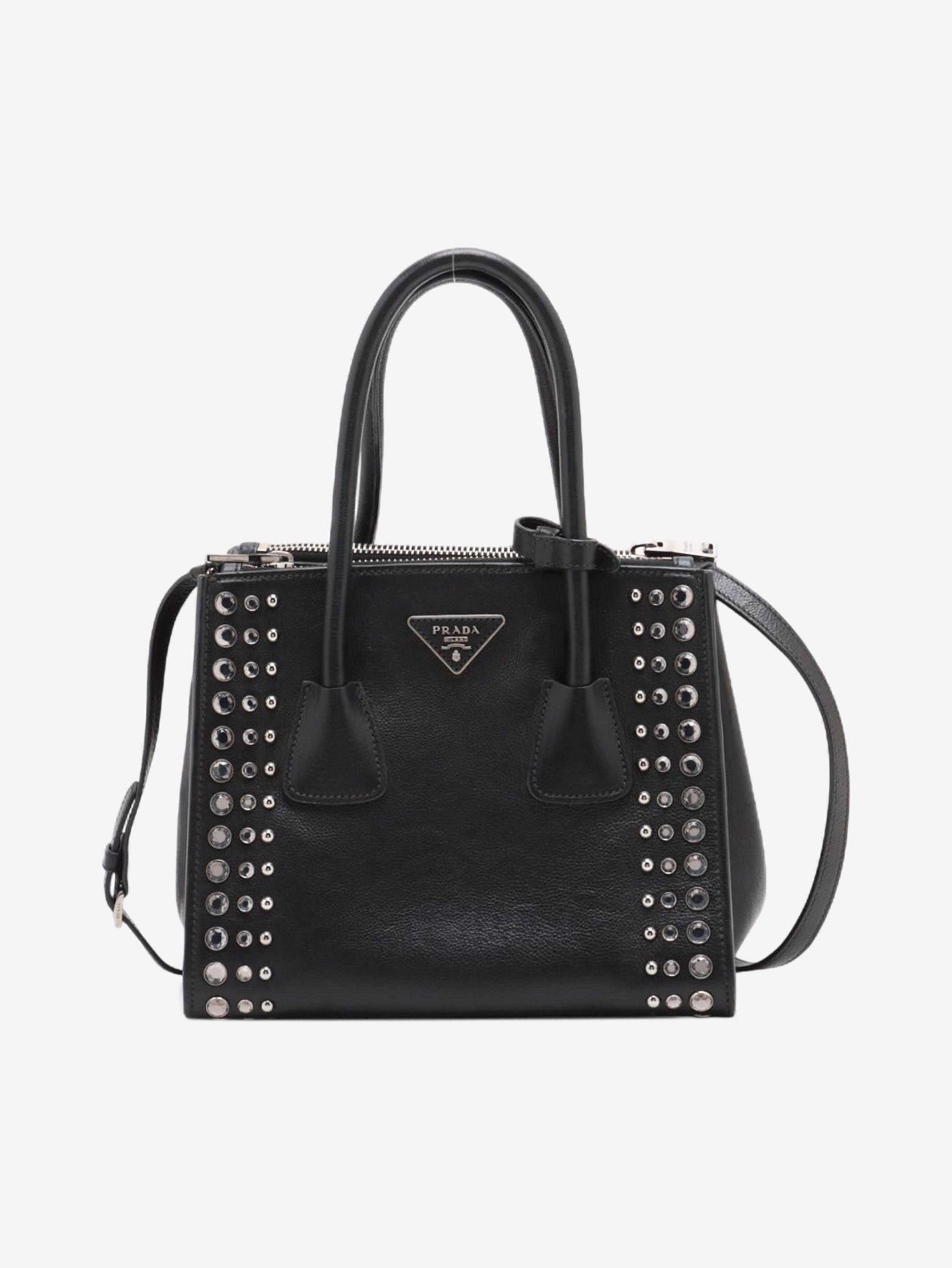 Stylish Black Leather Studded Two-Way Shoulder Bag for Women - Perfect for Work, Travel & Everyday Use