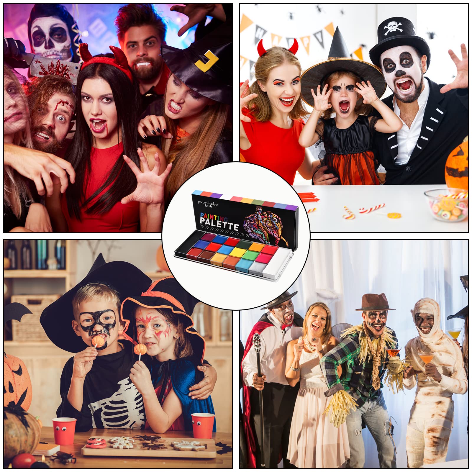 **Cozlly 20-Color Face & Body Paint Kit for Kids & Adults - Professional Oil-Based Paint with 10 Brushes - Halloween, Carnival, Cosplay & Party Makeup Palette - Perfect for Costumes, Face Art & Creative Play**