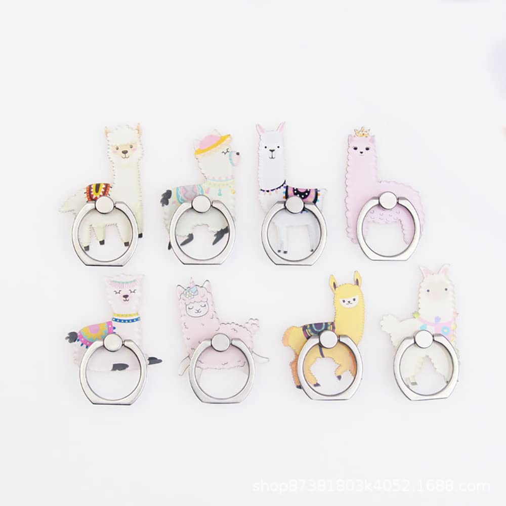8-Piece Cute Camel Phone Ring Holder - 360° Rotating & 180° Swivel Adjustable Alloy Finger Stand for iPhone, Samsung & All Smartphones - Perfect for Hands-Free Viewing, Gaming & Selfies