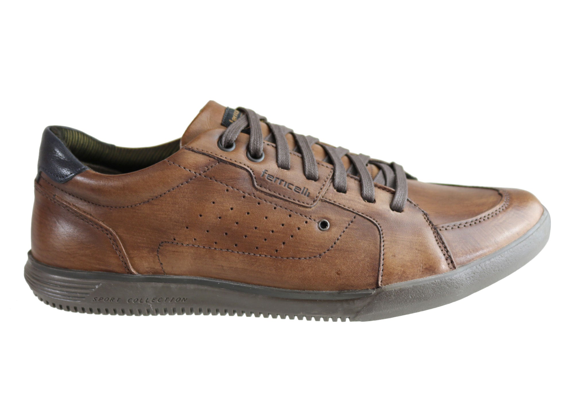 Ferricelli Fabian Men's Leather Lace-Up Casual Shoes - Handcrafted in Brazil - Perfect for Office, Dating & Everyday Wear