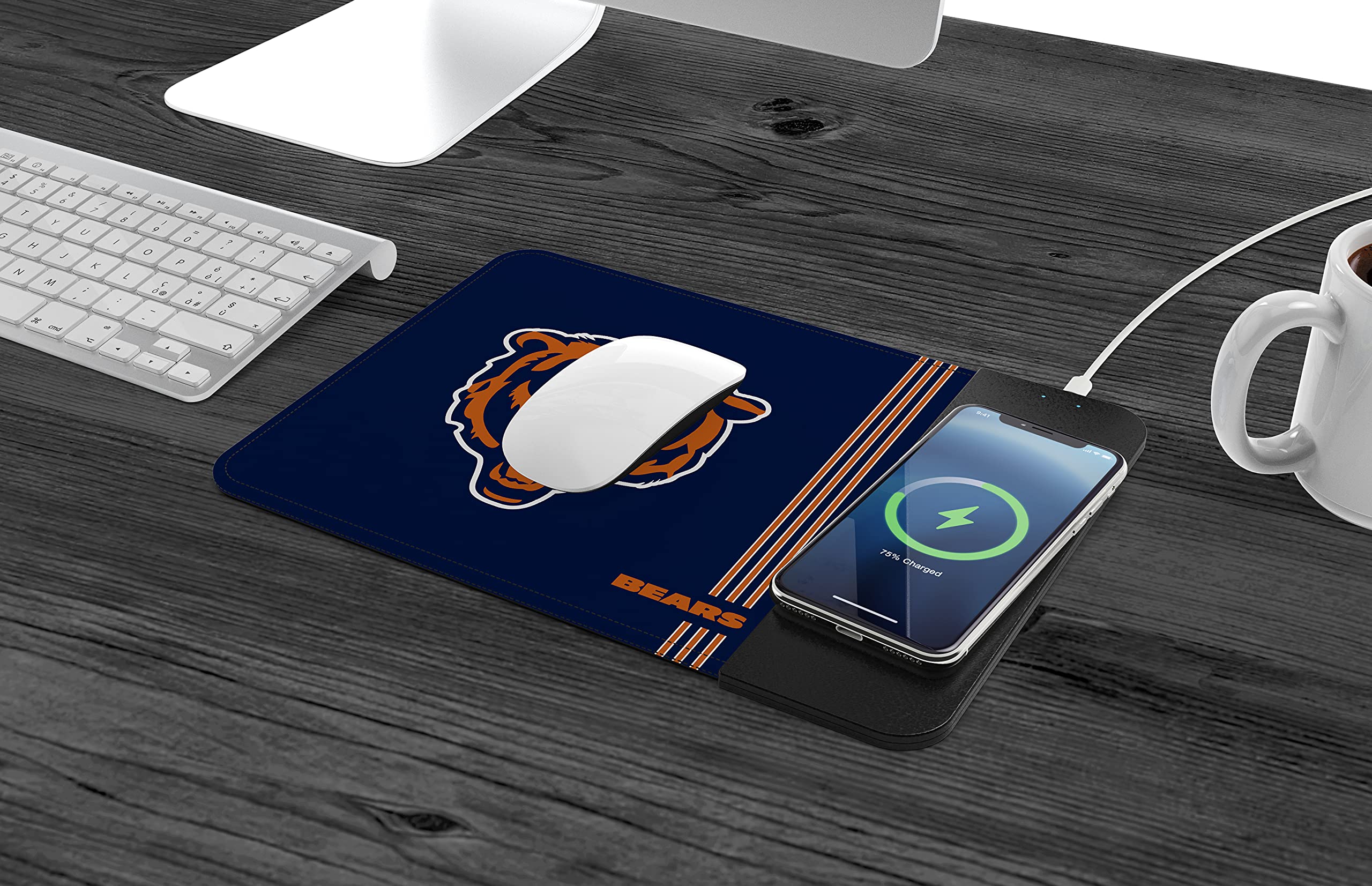SOAR NFL Team Logo Wireless Charging Mouse Pad with Fast Qi Charging - Perfect for Gaming, Office & Home Desk Setup