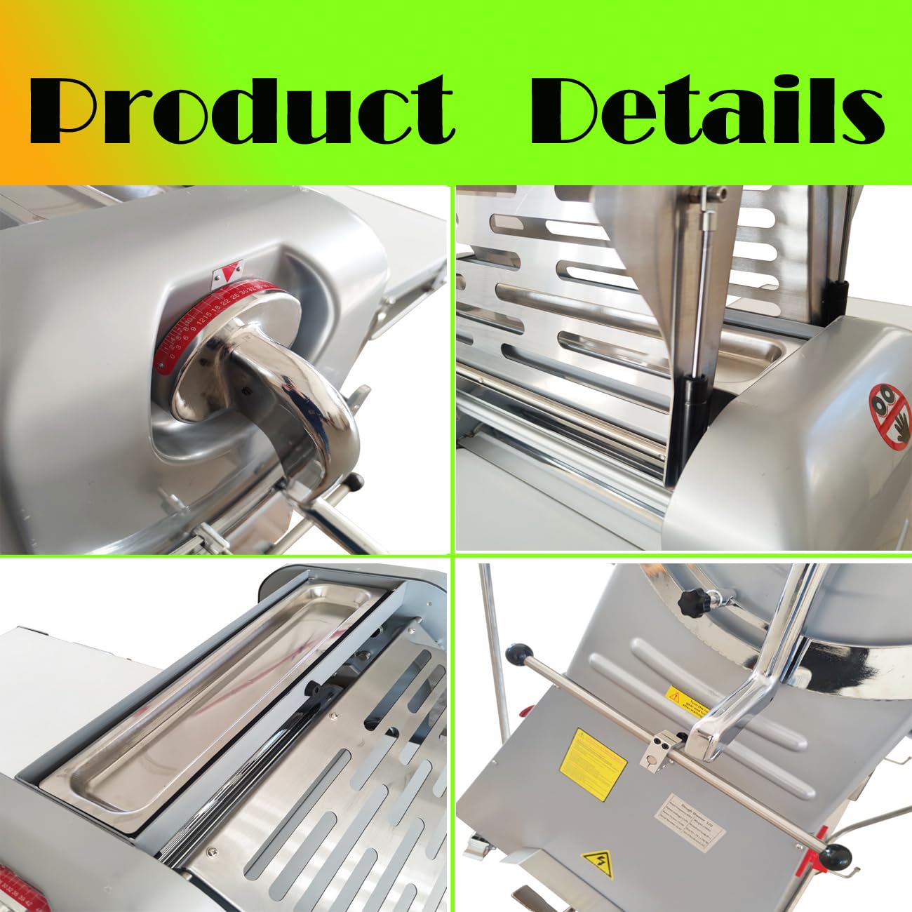 Commercial Dough Sheeter Machine - Reversible Roller Dough Press for Pastry, Bread, Pizza & Egg Tarts - 110V Vertical Danish Pastry Maker - Perfect for Bakeries, Restaurants & Home Baking