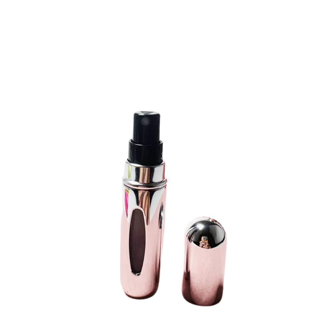 Portable Mini Refillable Perfume Atomizer Bottle - 5ml Travel Size Spray Bottle (Bright Silver) for Women & Men - Perfect for Airplane Travel, Gym Bag & Purse Essentials