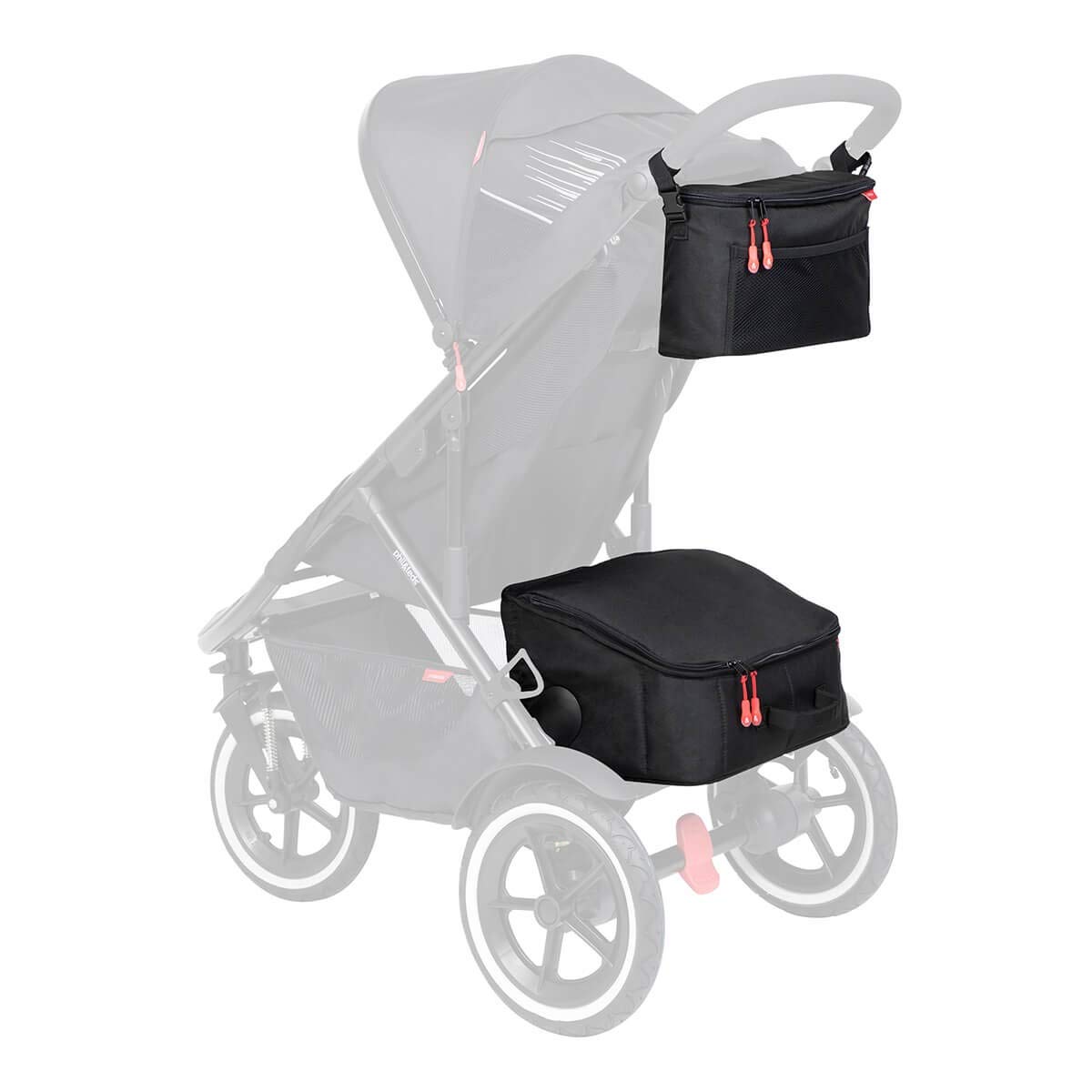 Phil & Teds Igloo Insulated Inline Storage with Caddy - Black | Baby Stroller Organizer for Diapers, Bottles & Essentials | Perfect for Strolls, Travel & Outdoor Adventures