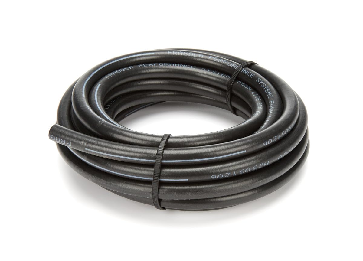 Fragola #4 Push-Lite High-Temperature Hose 15ft Black - Perfect for Automotive, Marine & Industrial Hydraulic Systems