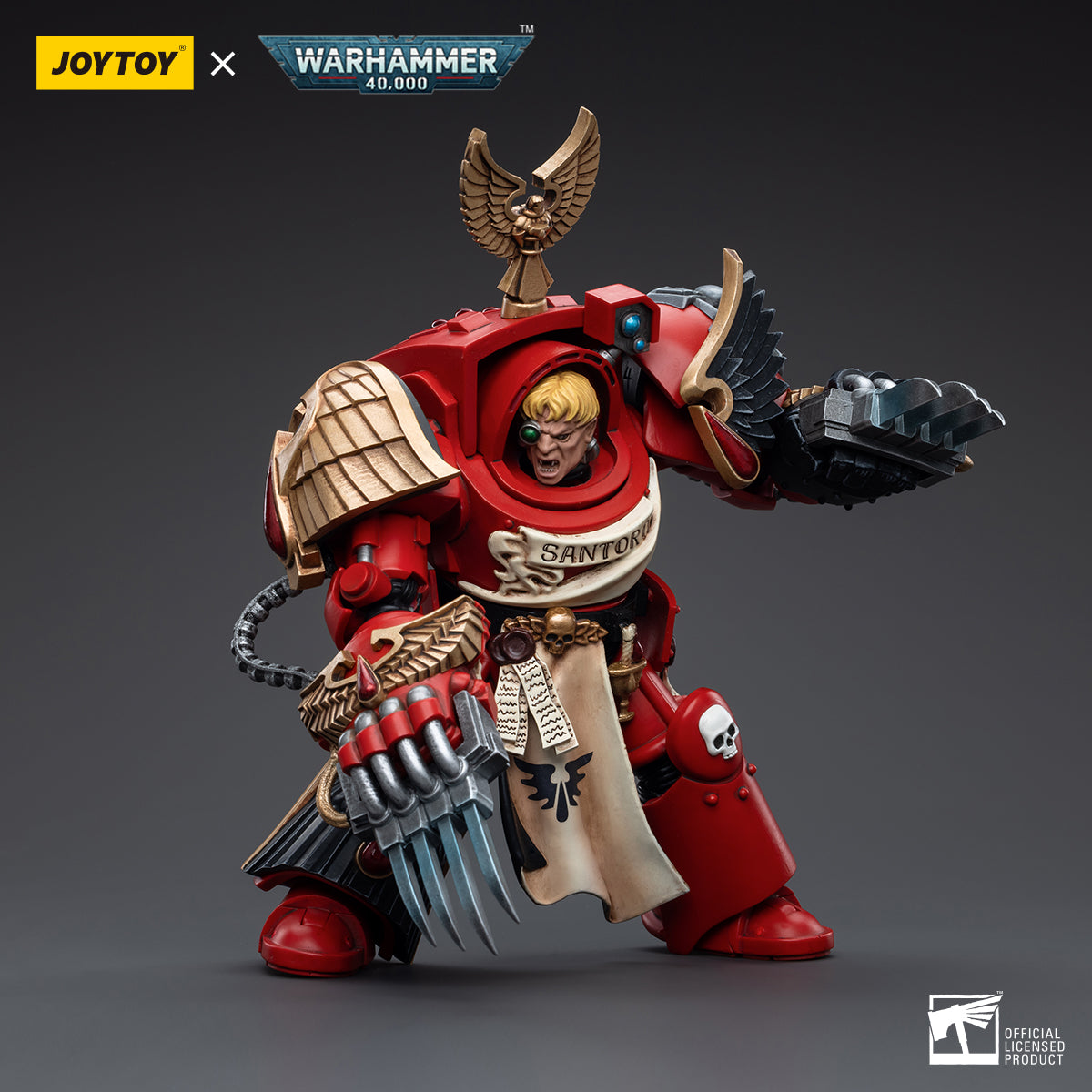 JOYTOY 1/18 Scale Warhammer 40K Blood Angels Assault Terminators Action Figure Set (3-Pack) - Collectible Miniatures for Tabletop Gaming & Display