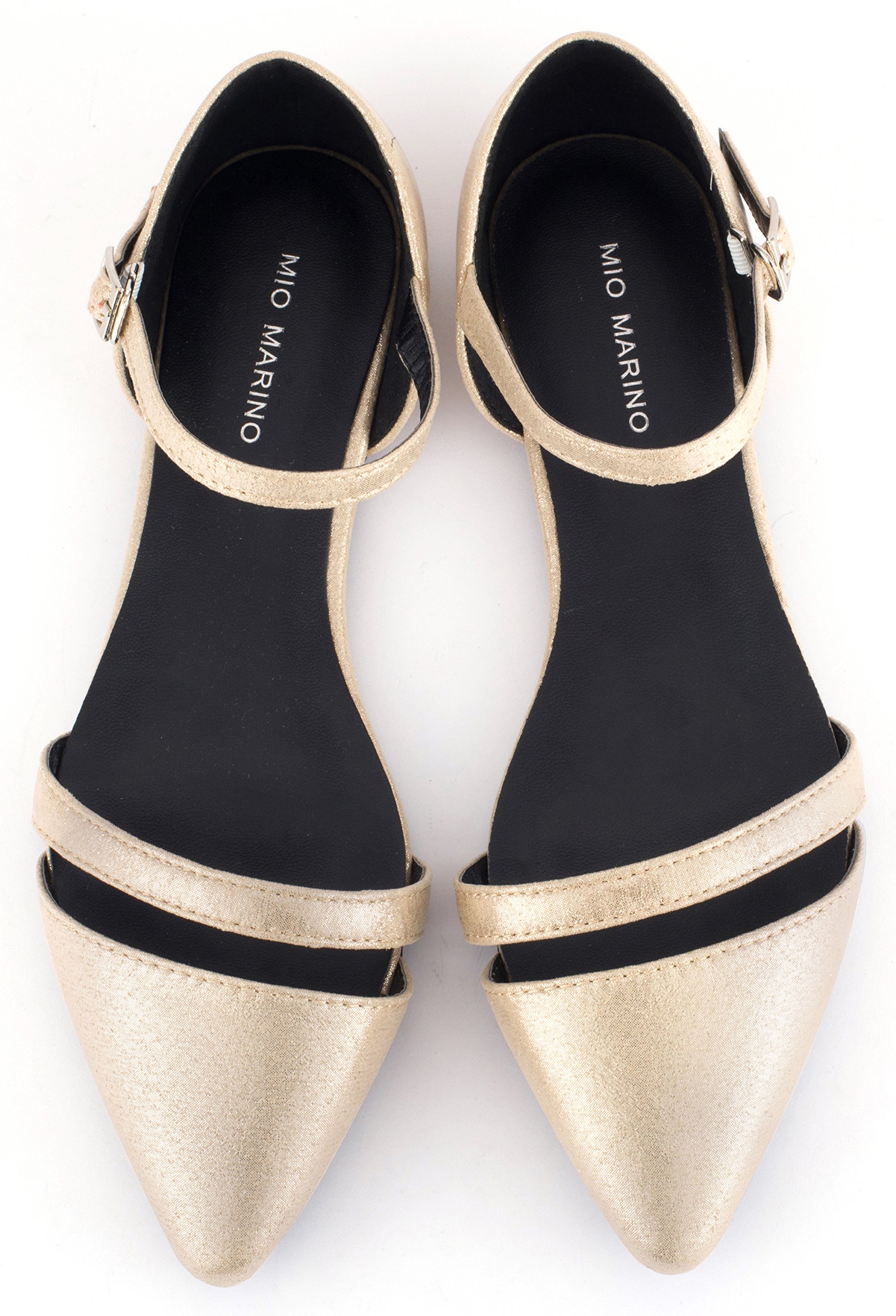Mio Marino Women's Pointed Toe Ballet Flats - Comfortable Dress Shoes for Work, Office & Special Occasions | Elegant Slip-On Flats for Women's Professional & Formal Wear