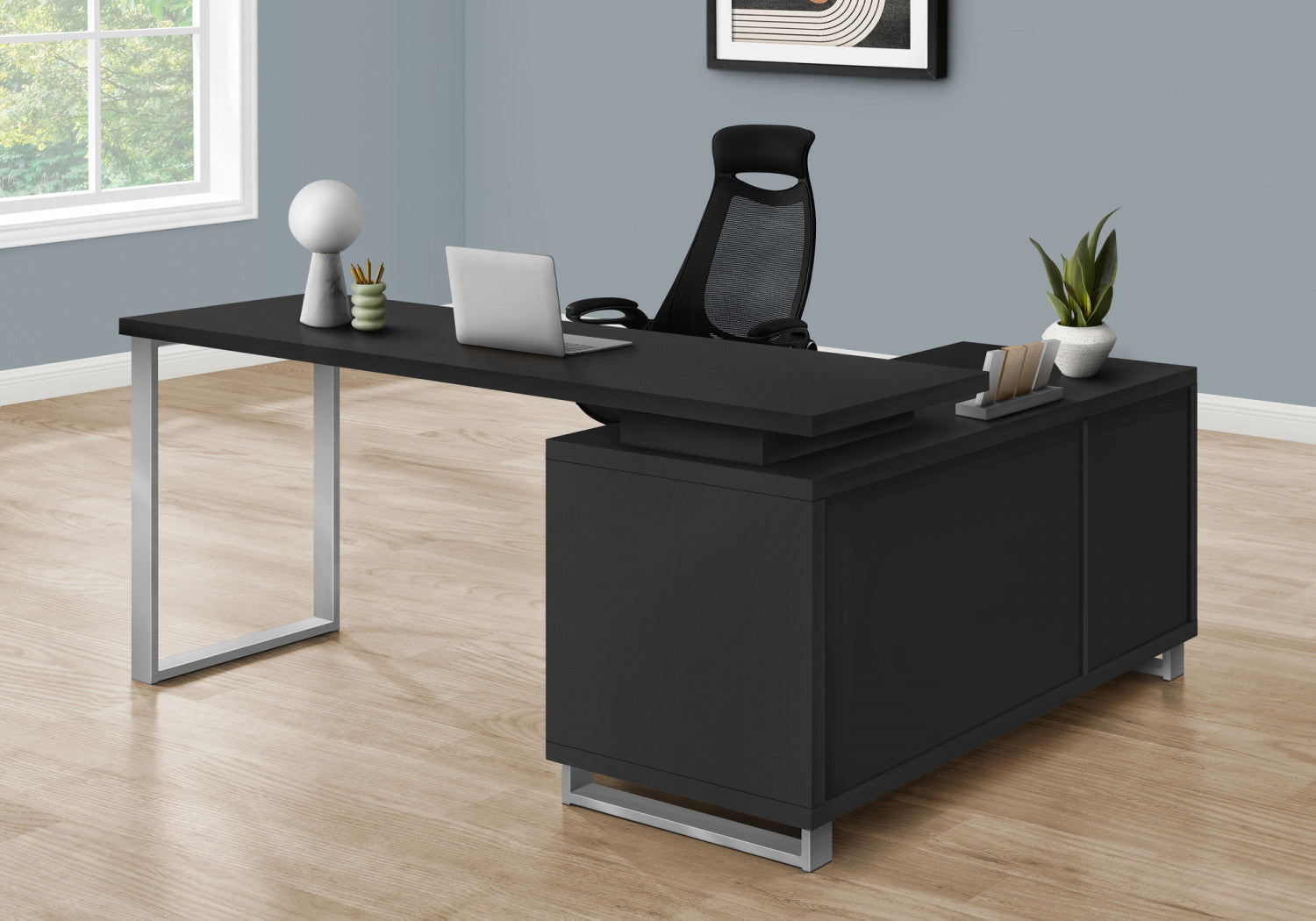 Premium Runo Desk in Black - Modern Home Office Desk for Work & Study | Perfect for Small Spaces & Remote Work