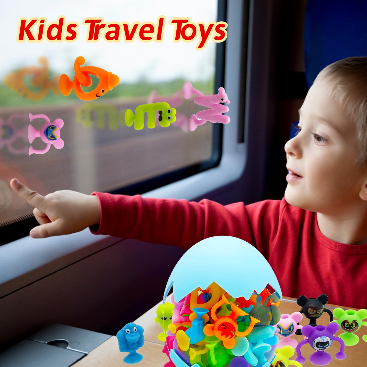 38-Piece Silicone Suction Cup Bath Toys for Kids - Alphabet & Number Sensory Learning Toys for 3-7 Year Old Boys & Girls | Montessori Educational Toys for Bathtime Fun & Early Childhood Development