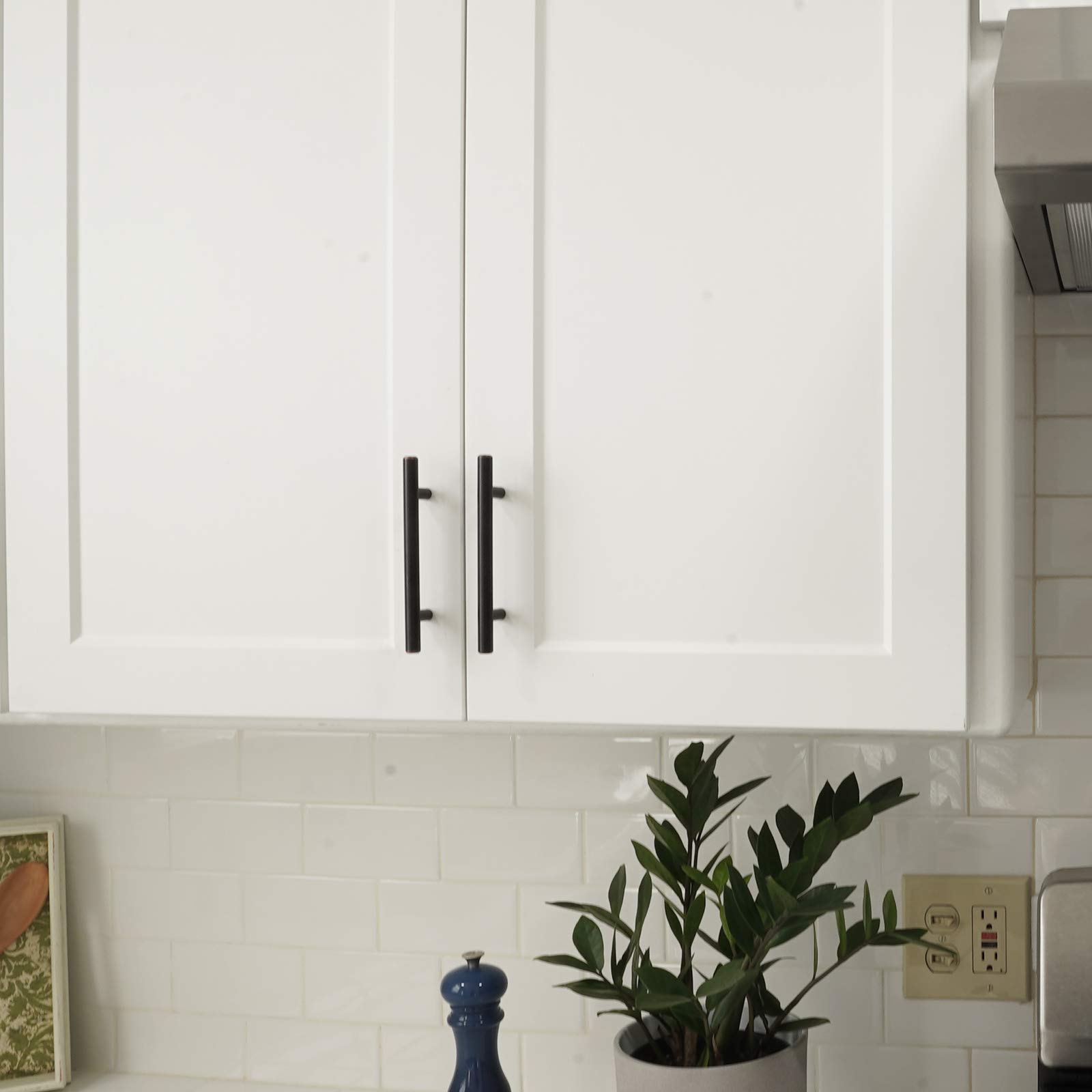Modern Bronze T Bar Handles - 5 Pack for Kitchen Cabinets & Dressers - Oil Rubbed Finish