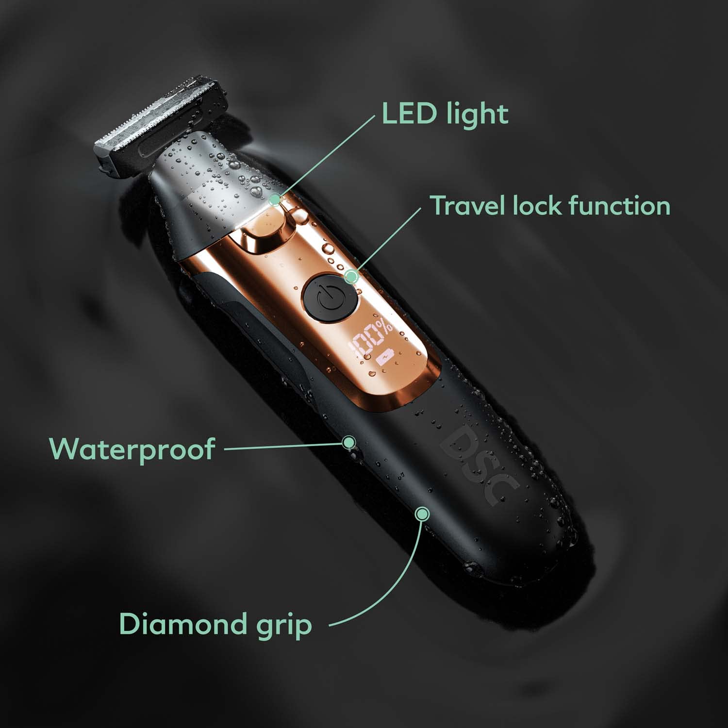 Dollar Shave Club Double Header Electric Trimmer - 2-in-1 Beard & Body Groomer for Men | Precision Trimming for Face, Head & Body | Cordless Electric Razor for Travel & Home Use