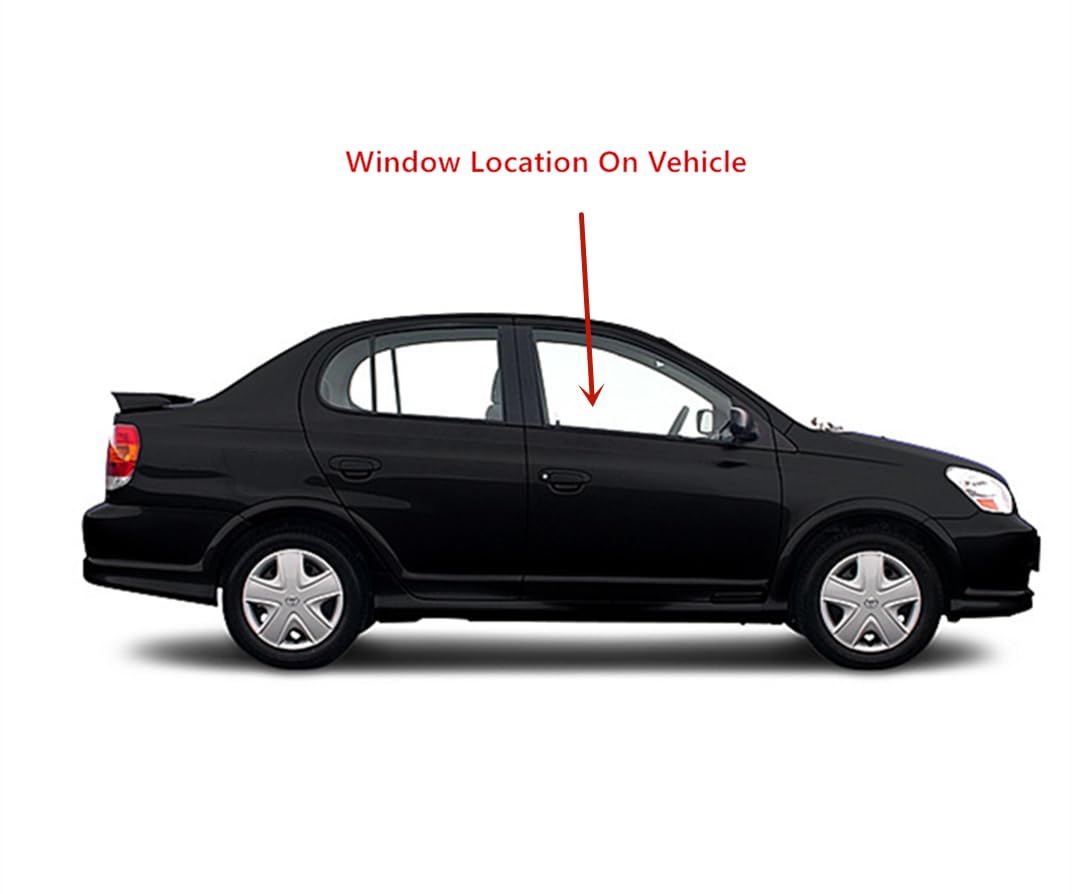 Toyota Echo & Yaris Passenger Side Front Door Window Glass Replacement - Compatible with 2000-2005 Echo Sedan & 2004-2005 Yaris Hatchback - Perfect for DIY Auto Glass Repair & Vehicle Maintenance