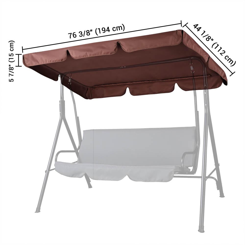 TheLAShop 76x44 Inch Outdoor Patio Swing Canopy Replacement - Durable Sun Shade Cover for Porch, Garden & Backyard Relaxation