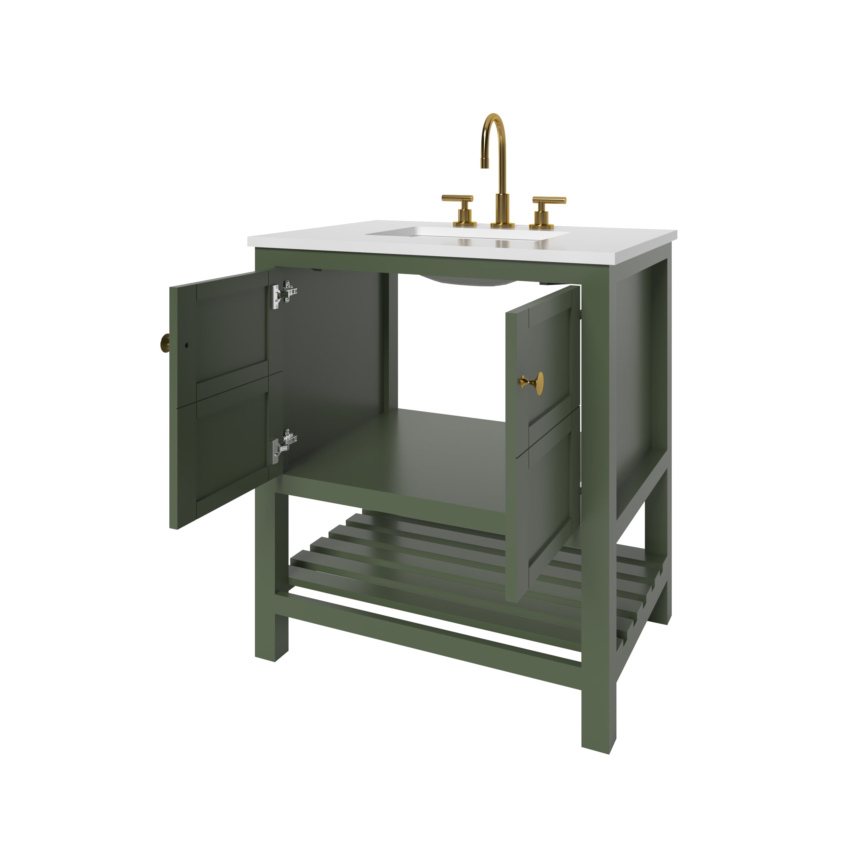 29.5 Inch Bathroom Vanity Cabinet in Sage Green - Modern Freestanding Vanity for Bathroom Remodel, Farmhouse & Contemporary Style - Perfect for Master Bath, Guest Bath & Powder Room