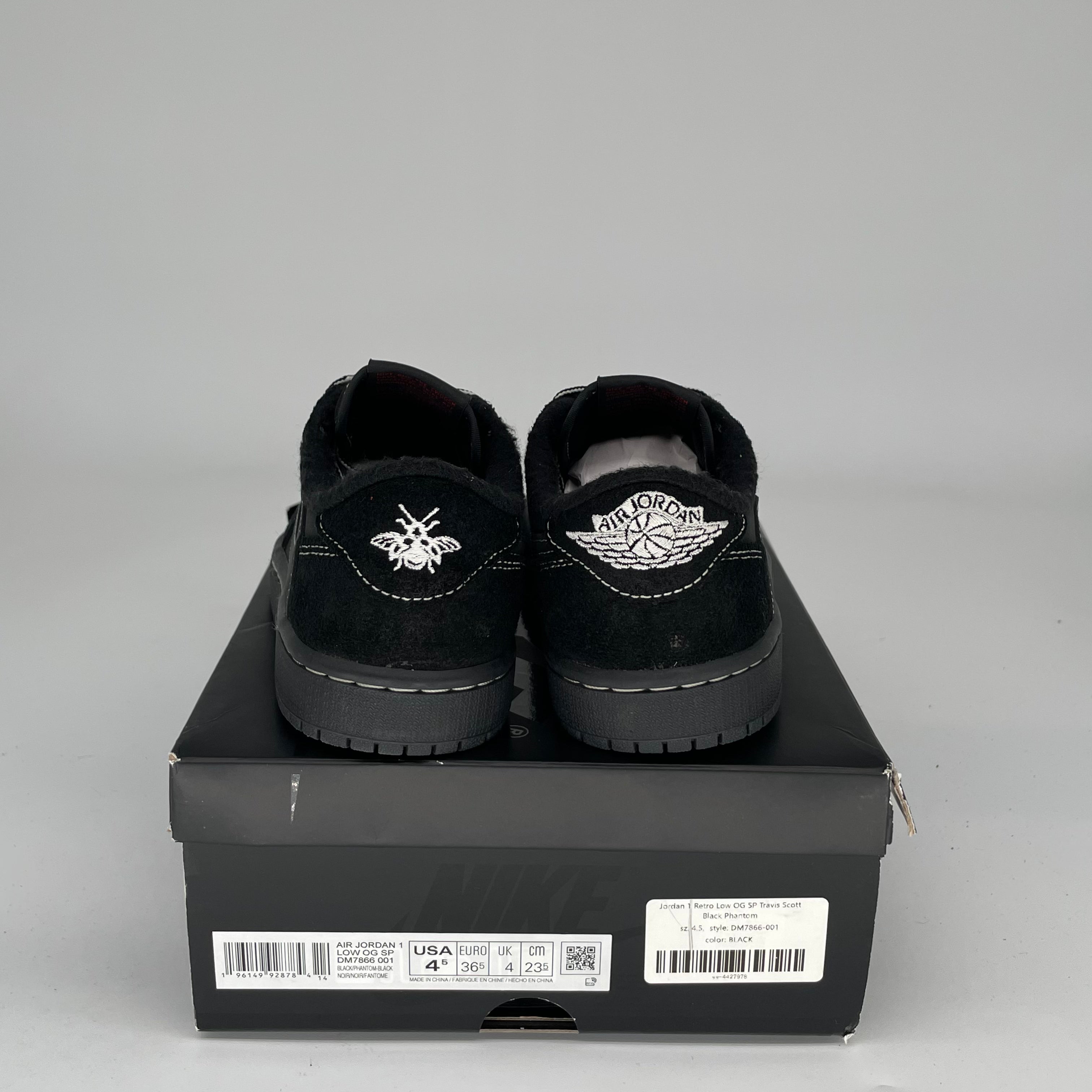 Air Jordan 1 Low Travis Scott Phantom Sneakers - Size 4.5 (DM7866-001) | Limited Edition Men's Basketball Shoes for Streetwear & Casual Outfits