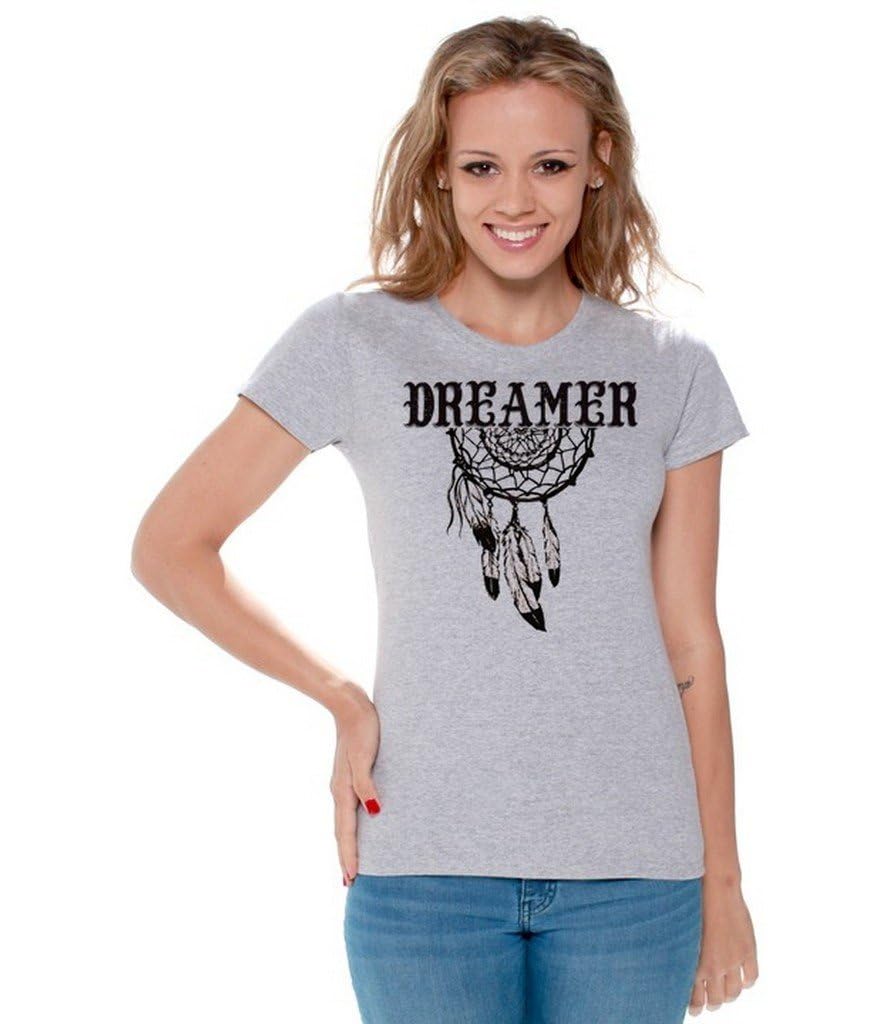 Awkwardstyles Women's Dream Catcher Graphic T-Shirt - Soft Cotton American Style Tee with Free Bookmark - Perfect for Casual Wear, Music Festivals & Boho Outfits