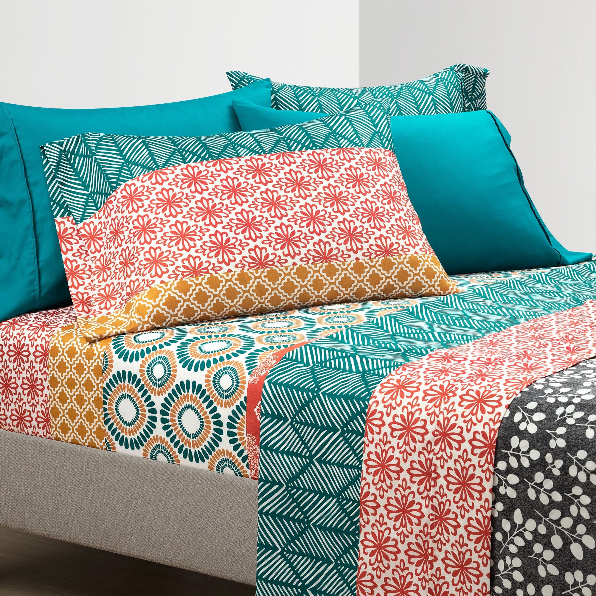 Bohemian Stripe 6-Piece Soft Cotton Sheet Set - Queen Size, Breathable & Comfortable Bedding for Master Bedroom, Guest Room & Dorm