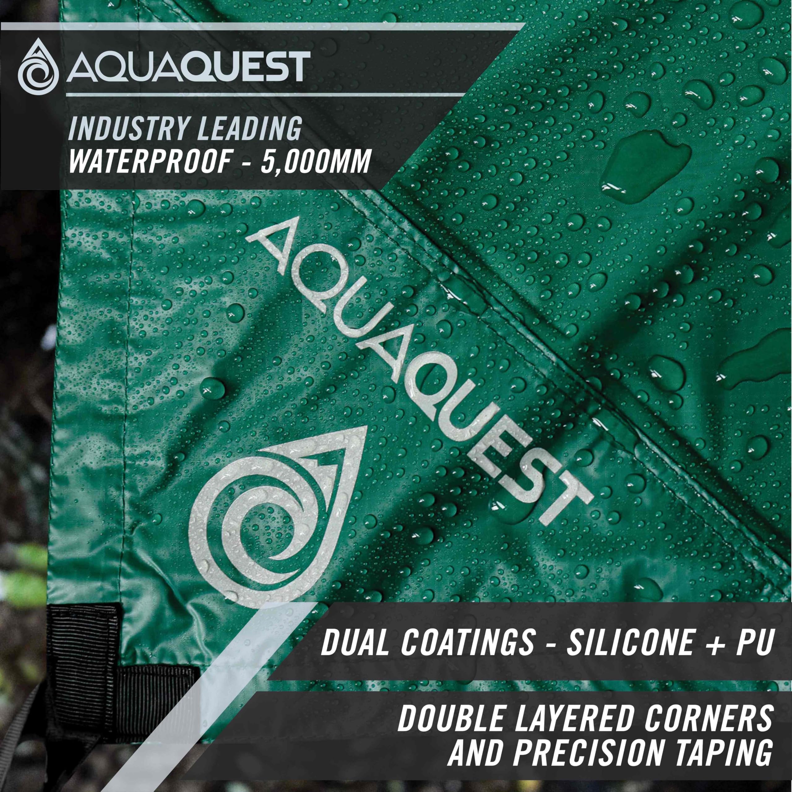 AquaQuest Safari Camping Tarp - Lightweight Waterproof Rain Fly for Hiking, Backpacking & Hammock - Durable Outdoor Shelter for Rain Protection & Sun Shade - Perfect for Camping, Beach & Emergency Survival