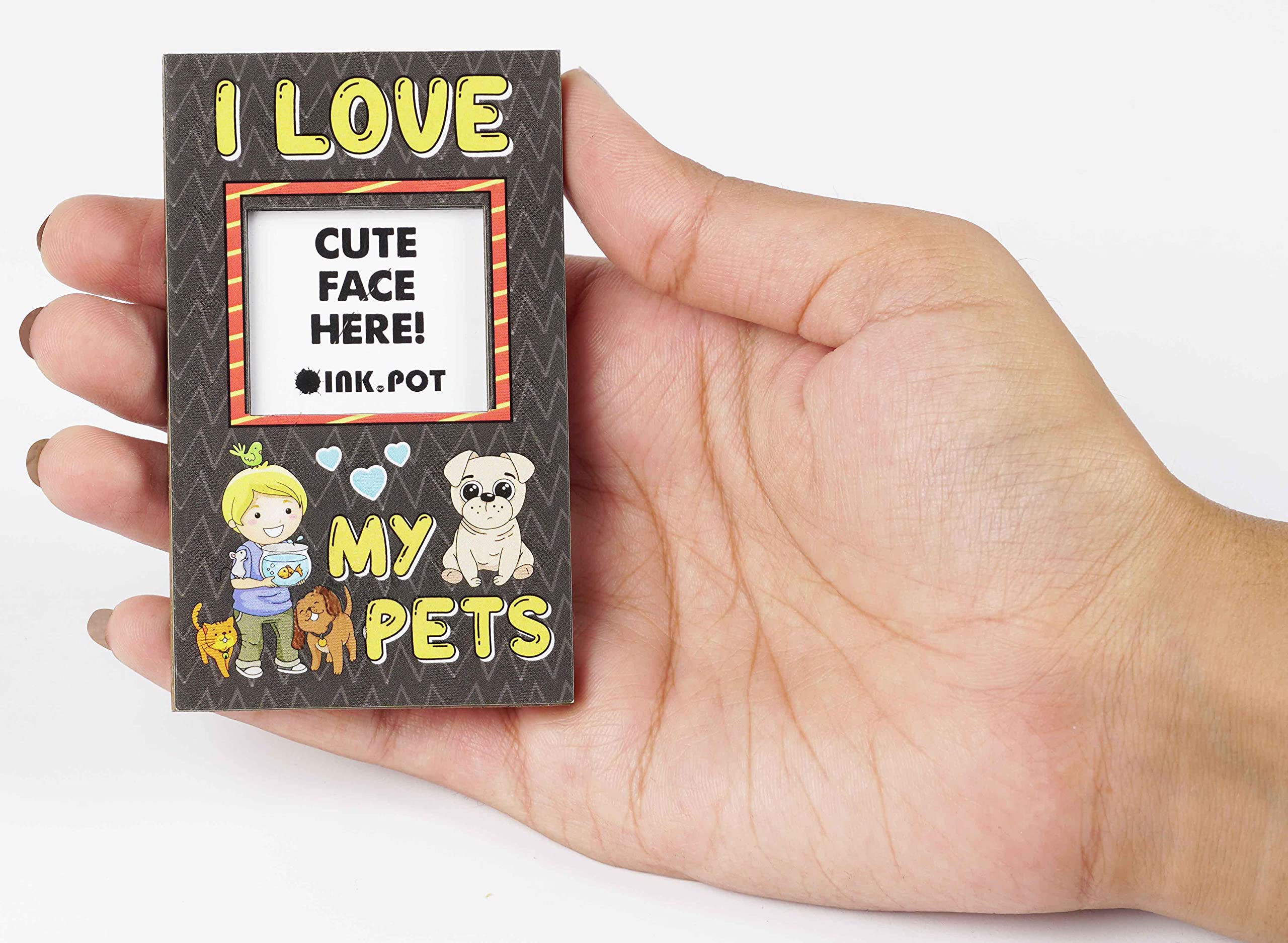 I Love My Pet Magnetic Photo Frame - Cute Mini Refrigerator Magnet for Pet Lovers - 3.5