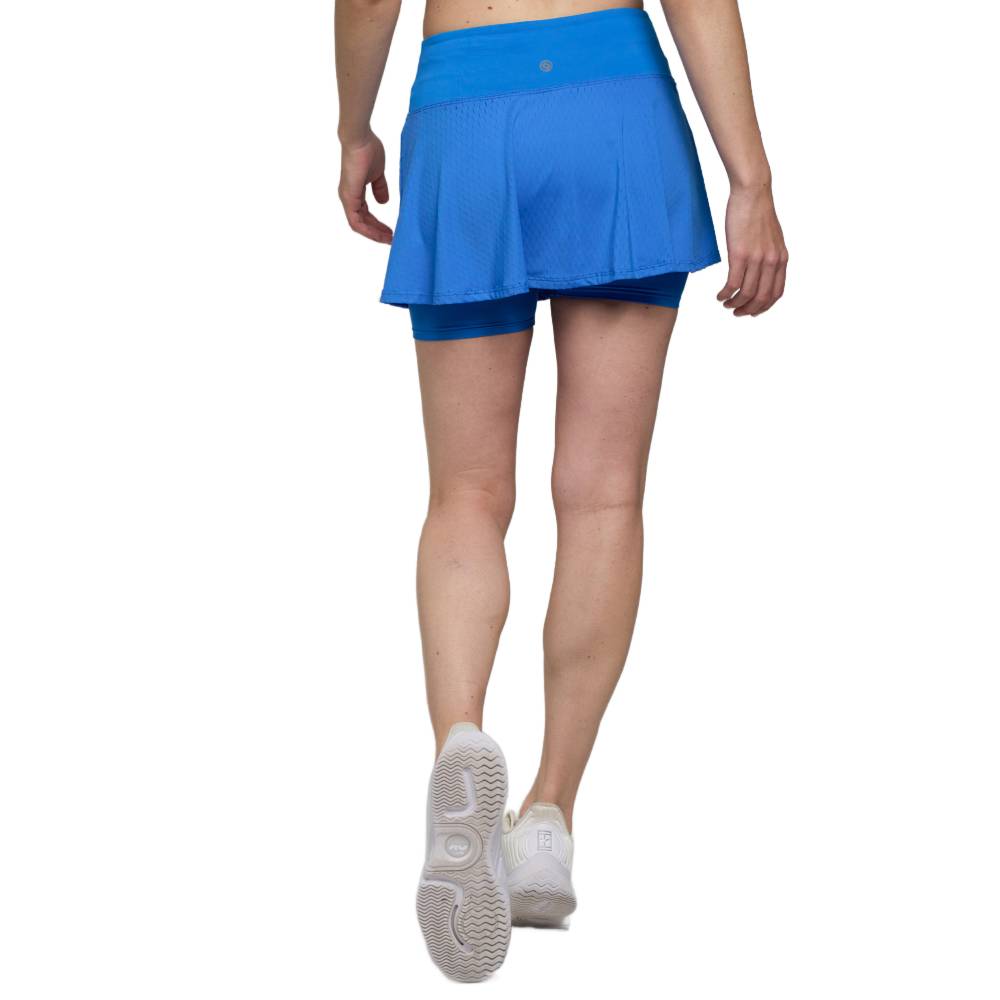 Lija Women's Slick Strata Skort - Athletic Tennis Skirt with Built-in Shorts, Cornflower Blue | Perfect for Tennis, Golf, Running & Casual Wear