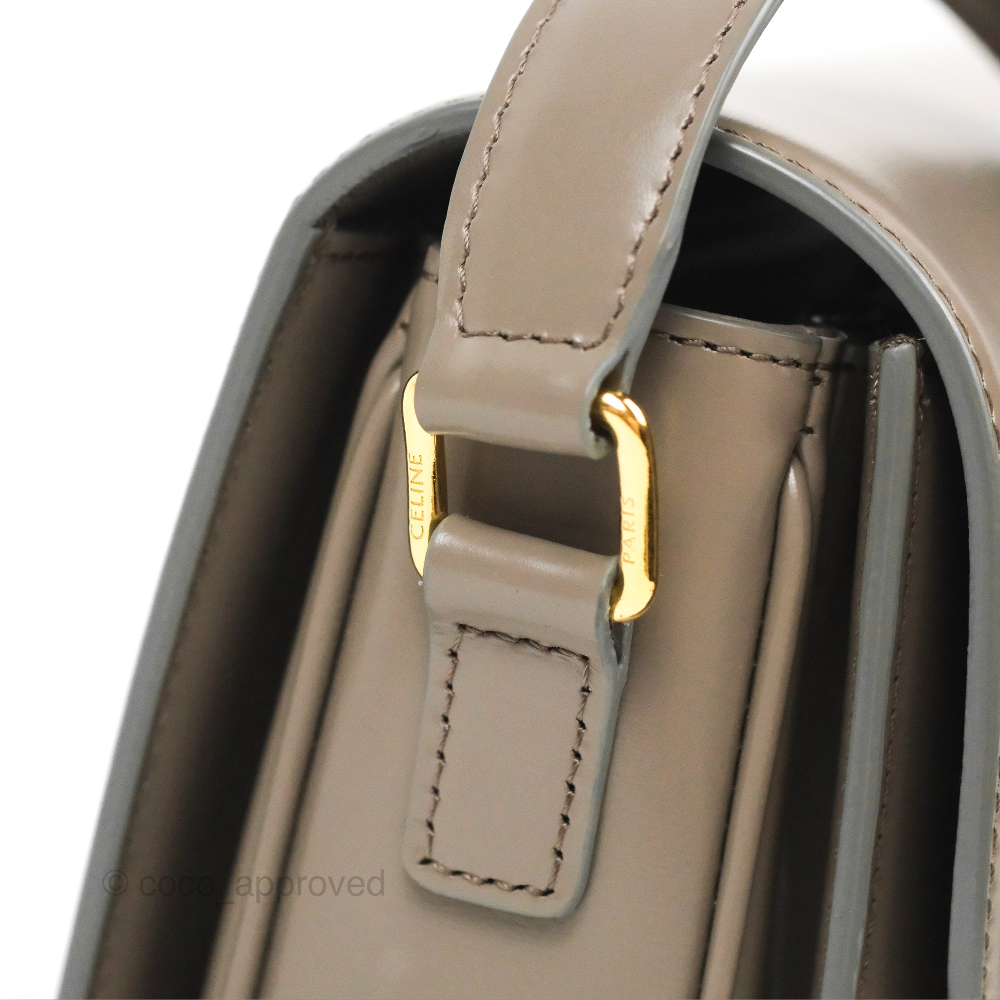 Celine Medium Triomphe Bag in Pebble Shiny Calfskin Leather - Luxury Handbag for Women, Perfect for Work, Date Night & Special Occasions