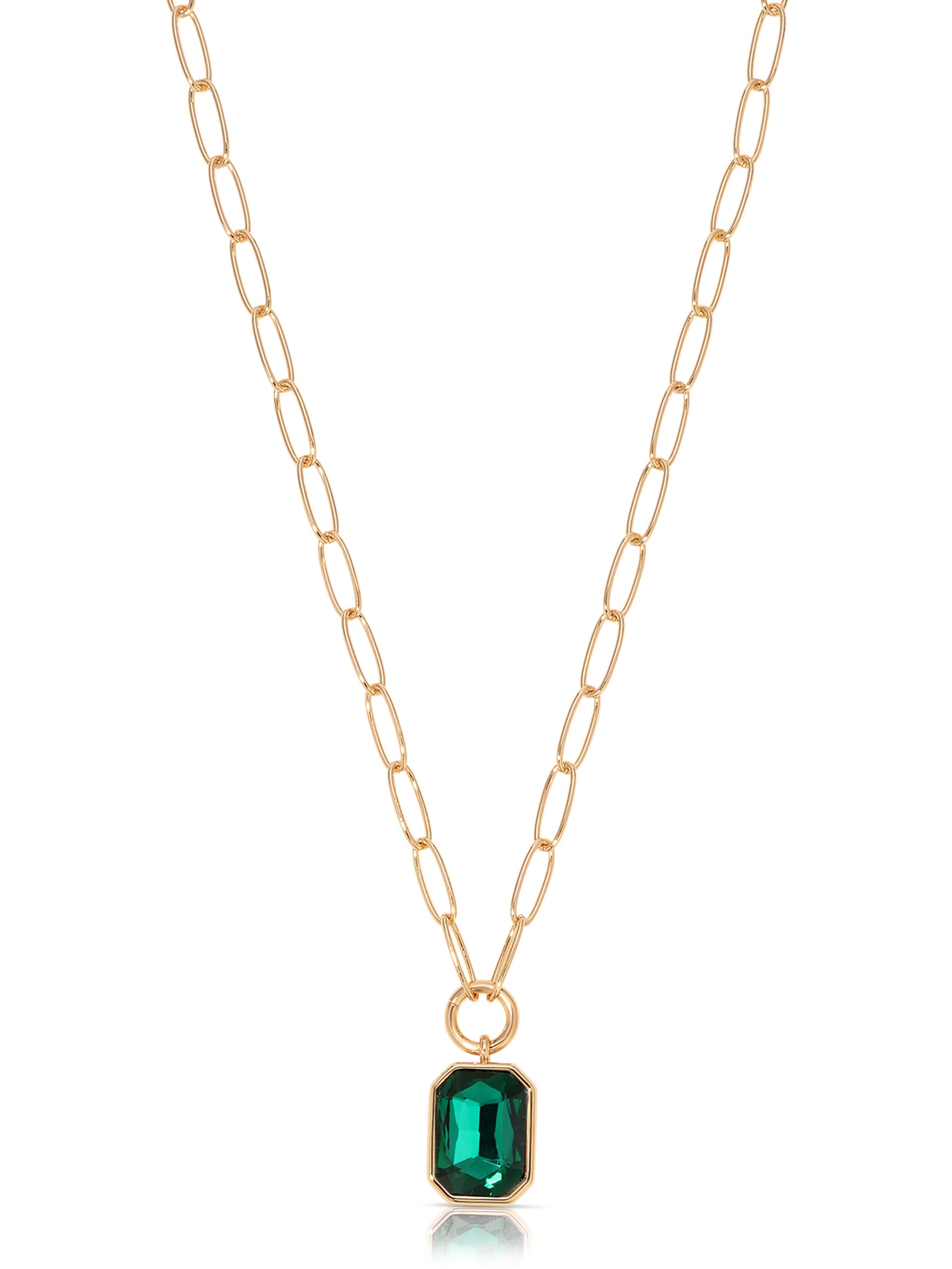 Emerald Green Deco Pendant Necklace for Women - Vintage Art Deco Style Jewelry Gift - Perfect for Parties, Weddings & Special Occasions