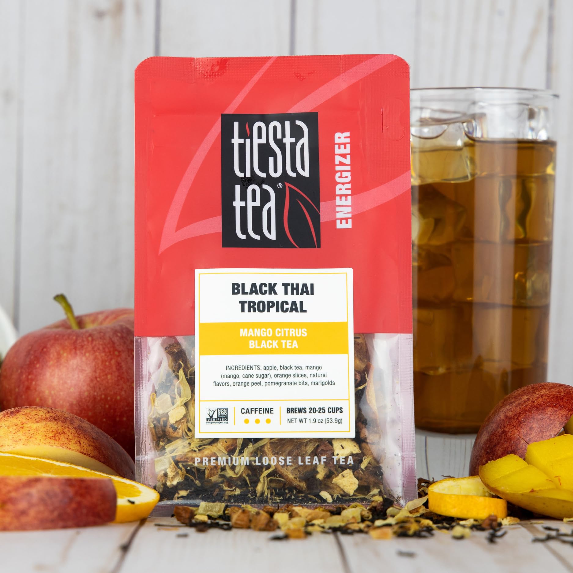 Tiesta Tea - Black Thai Tropical Loose Leaf Tea | Mango Citrus Flavored Premium Black Tea | High Caffeine Hot or Iced Tea | Brews 25 Cups | 1.9oz Resealable Pouch | Perfect for Morning Boost, Afternoon Pick-Me-Up & Relaxing Evenings