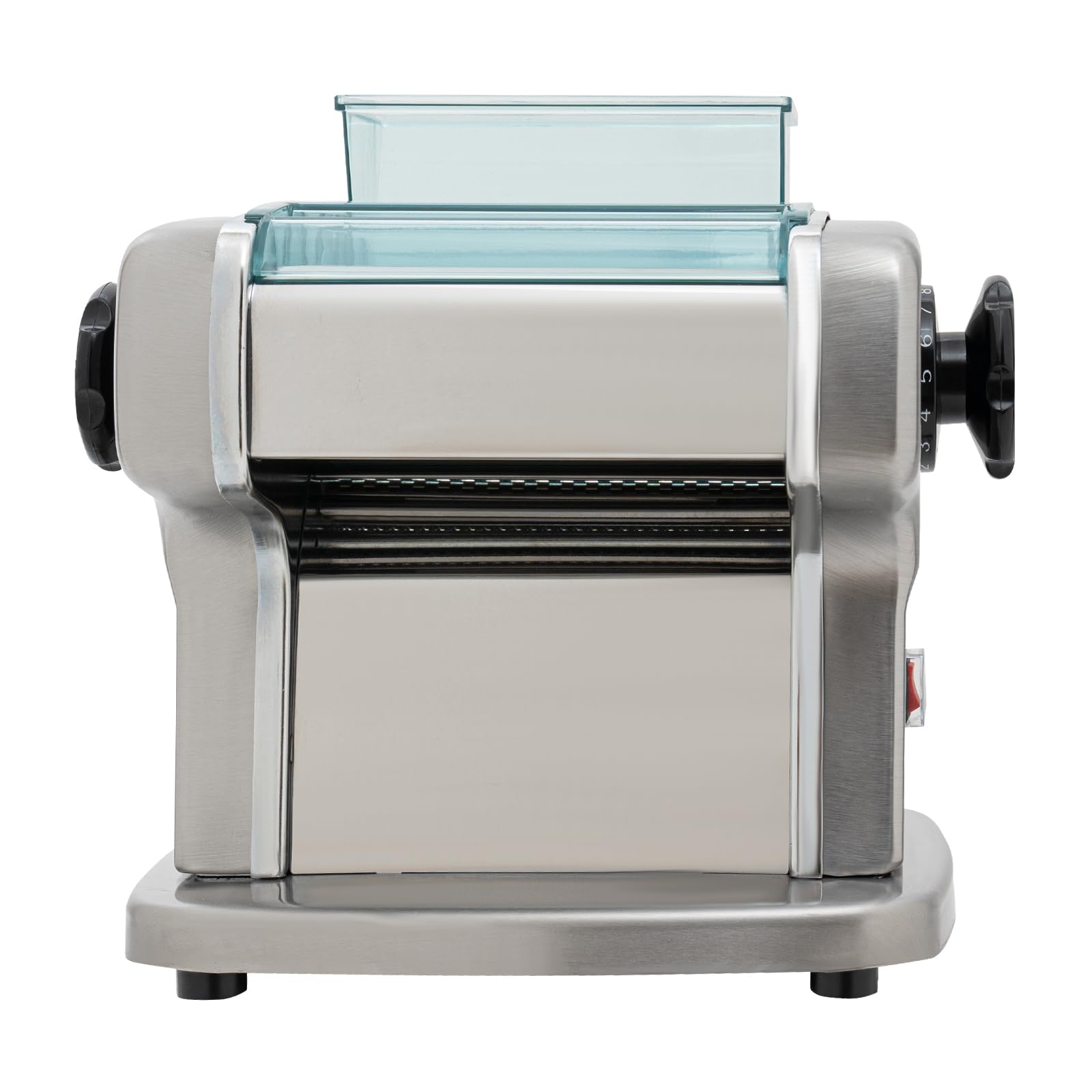110V Electric Pasta Maker Machine - Automatic Noodle & Dumpling Dough Press with 2.5mm & 4mm Blades, 9 Thickness Settings for Homemade Pasta, Spaghetti, Ravioli - Perfect for Italian Cuisine & Family Cooking (135W, 2-Blade)