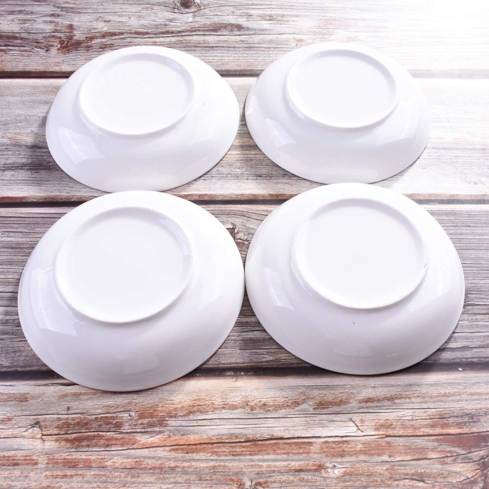 7 Inch Ceramic Dinner Plates Set of 4 - Durable Porcelain Plates for Meals, Appetizers, Fried Eggs & Chicken Wings - Perfect for Dining, Restaurants, Catering & Home Kitchen Use