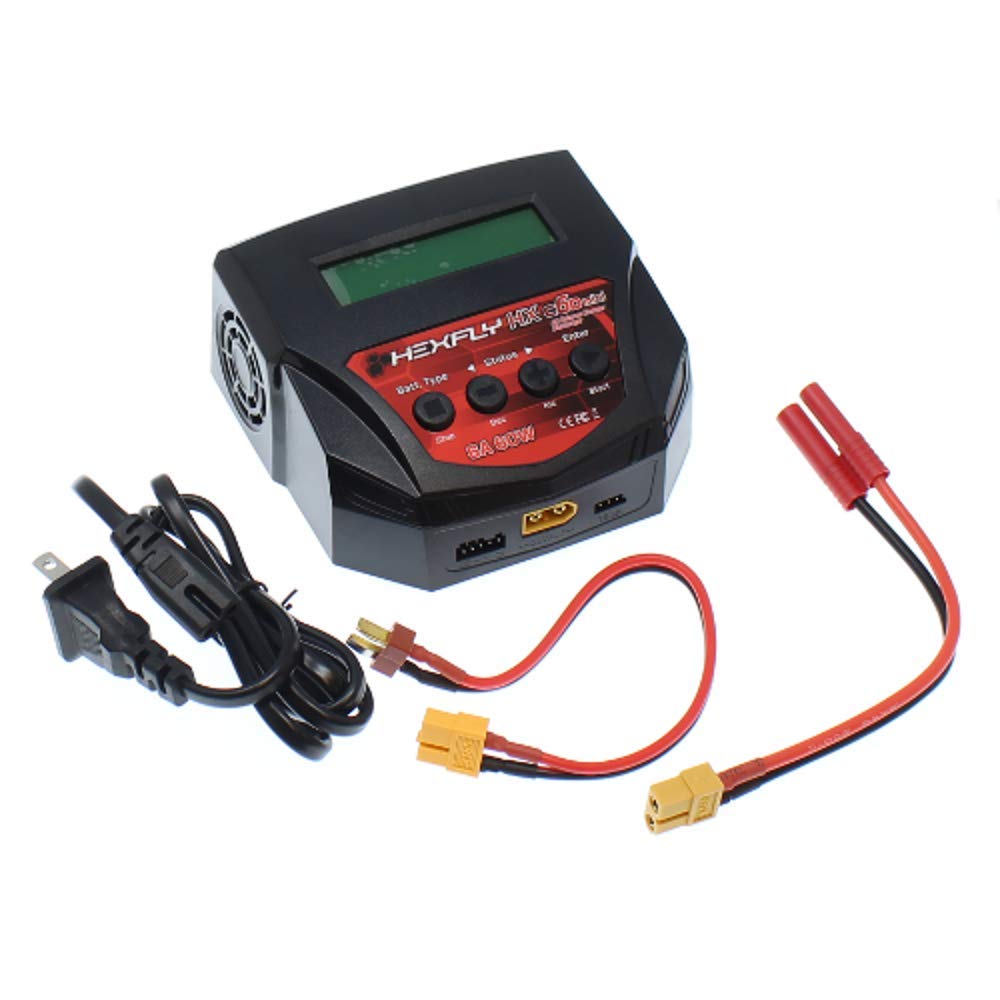 Redcat Racing HX-C6D-Mini Hexfly Mini RC Car Battery Charger - Fast Charging for 1/10 & 1/12 Scale Models - Perfect for Indoor & Outdoor RC Racing (Black)