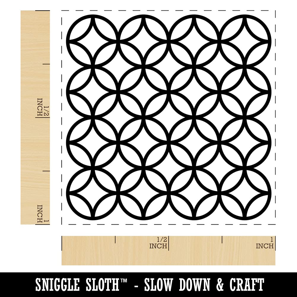 1 Inch Small Kaleidoscope Quilting Rings Circle Pattern Self-Inking Rubber Stamp with Black Ink - Perfect for Scrapbooking, Card Making, and DIY Crafts