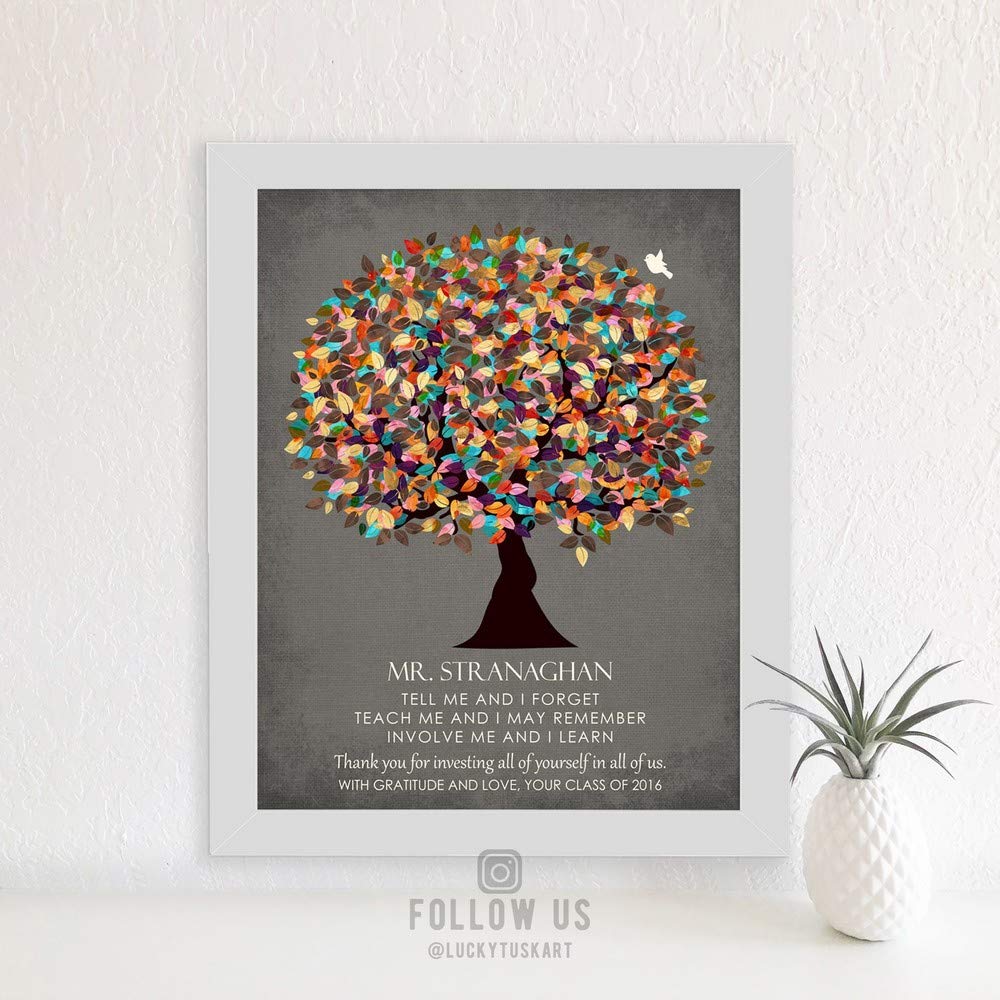 Personalized Teacher Appreciation Gift - 'Tell Me and I Forget' Quote Art Print on Paper, Canvas or Metal | Thoughtful Student Thank You Present for Classroom, Office Decor or Retirement Gift #1318